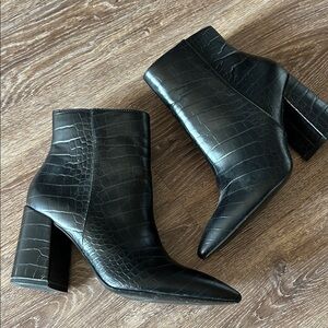 Charles By Charles David Black Textured Ankle Boots
